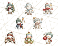 Christmas Snowman Clipart PNG Winter Holiday Characters Pnga Product Image 9