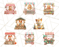 Cute Christmas Market Stall Clipart for Crafts PNG Product Image 8