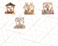 Cute Christmas Market Stall Clipart for Crafts PNG Product Image 9