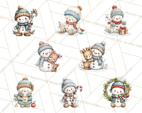 Christmas Snowman Clipart PNG Winter Holiday Characters Pnga Product Image 2