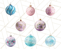 Christmas Ornaments Clipart PNG, Realistic Holiday Ornaments Product Image 6