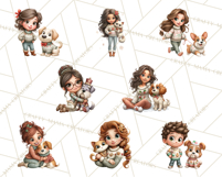 Matching Christmas Sweaters Clipart PNG, Pet Owners Clip Art Product Image 3