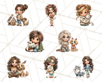 Matching Christmas Sweaters Clipart PNG, Pet Owners Clip Art Product Image 4