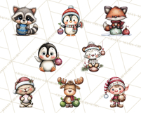 Christmas Characters on Ornaments PNG Clipart Product Image 6