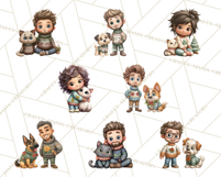 Matching Christmas Sweaters Clipart PNG, Pet Owners Clip Art Product Image 6