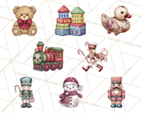 Santa’s Workshop Toys Christmas Clipart PNG Product Image 4