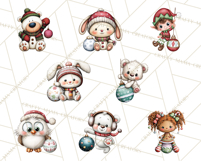 Christmas Characters on Ornaments PNG Clipart Product Image 7