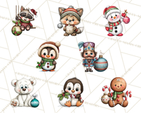 Christmas Characters on Ornaments PNG Clipart Product Image 8