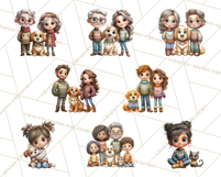 Matching Christmas Sweaters Clipart PNG, Pet Owners Clip Art Product Image 9