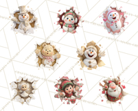 Festive Wall Burst Christmas Character PNG Clip Art Product Image 4