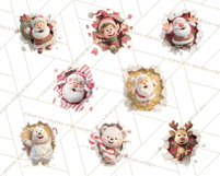Festive Wall Burst Christmas Character PNG Clip Art Product Image 7