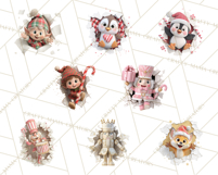 Festive Wall Burst Christmas Character PNG Clip Art Product Image 8