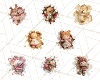 Festive Wall Burst Christmas Character PNG Clip Art Product Image 5