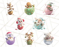 Christmas Ornament Clipart PNG Cute Holiday Illustrations Product Image 9