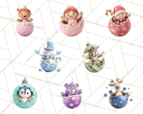 Christmas Ornament Clipart PNG Cute Holiday Illustrations Product Image 5