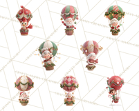 Winter Hot Air Balloon Clip Art Bundle for Crafts &amp; Design Product Image 3