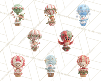 Winter Hot Air Balloon Clip Art Bundle for Crafts &amp; Design Product Image 4
