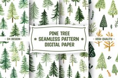 Pine tree seamless pattern digital paper Product Image 1