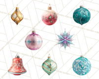 Retro Ornament Clipart PNG, Vintage Christmas Clip Art Product Image 3