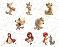 Crimson Cloak Fairy Tale Storybook PNG Clipart Product Image 4