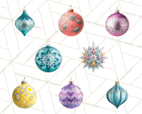Retro Ornament Clipart PNG, Vintage Christmas Clip Art Product Image 4