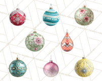 Retro Ornament Clipart PNG, Vintage Christmas Clip Art Product Image 6