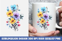 Watercolor floral mug sublimation design Product Image 1