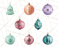 Retro Ornament Clipart PNG, Vintage Christmas Clip Art Product Image 7