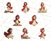 Crimson Cloak Fairy Tale Storybook PNG Clipart Product Image 7