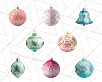 Retro Ornament Clipart PNG, Vintage Christmas Clip Art Product Image 8