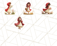 Crimson Cloak Fairy Tale Storybook PNG Clipart Product Image 9