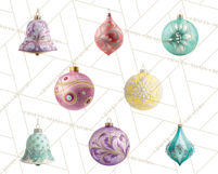 Retro Ornament Clipart PNG, Vintage Christmas Clip Art Product Image 9