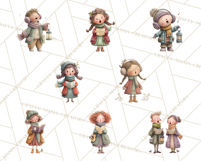 Christmas Carolers Clipart PNG, Holiday Choir Clip Art Product Image 2