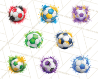 Soccer Clipart PNG with Team Color Paint Splash Design Product Image 2