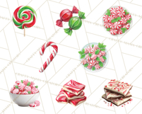 Christmas Candy Clipart PNG, Realistic Holiday Treats Product Image 4
