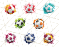 Soccer Clipart PNG with Team Color Paint Splash Design Product Image 3