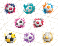 Soccer Clipart PNG with Team Color Paint Splash Design Product Image 4