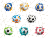 Soccer Clipart PNG with Team Color Paint Splash Design Product Image 5