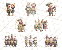 Christmas Carolers Clipart PNG, Holiday Choir Clip Art Product Image 6