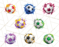 Soccer Clipart PNG with Team Color Paint Splash Design Product Image 6