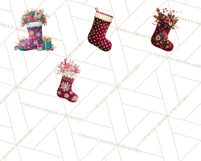Christmas Stockings Clipart PNG, Festive Holiday Stockings Product Image 8