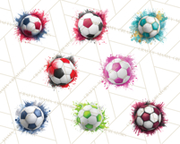 Soccer Clipart PNG with Team Color Paint Splash Design Product Image 7