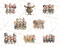 Christmas Carolers Clipart PNG, Holiday Choir Clip Art Product Image 7
