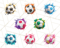 Soccer Clipart PNG with Team Color Paint Splash Design Product Image 8