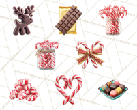 Christmas Candy Clipart PNG, Realistic Holiday Treats Product Image 9