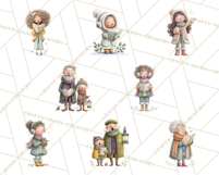 Christmas Carolers Clipart PNG, Holiday Choir Clip Art Product Image 9