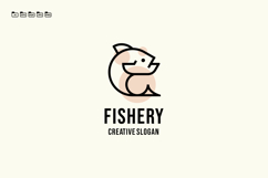 Fish, Fishery Line Art Logo Template Product Image 1