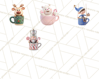 Christmas Characters in Mugs PNG Clipart Product Image 9