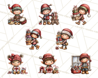 Christmas Elf Clipart Santa’s Workshop PNG Product Image 2