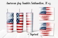 American flag Tumbler design. Sublimation PNG, 20 oz. Product Image 2